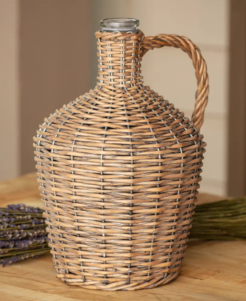 Willow Covered Wine Bottle Medium
