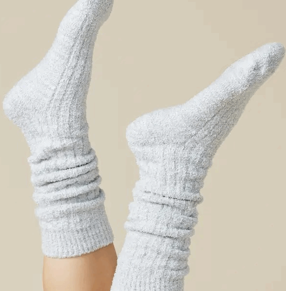 Marshmallow Socks with Grippers: Heather Grey