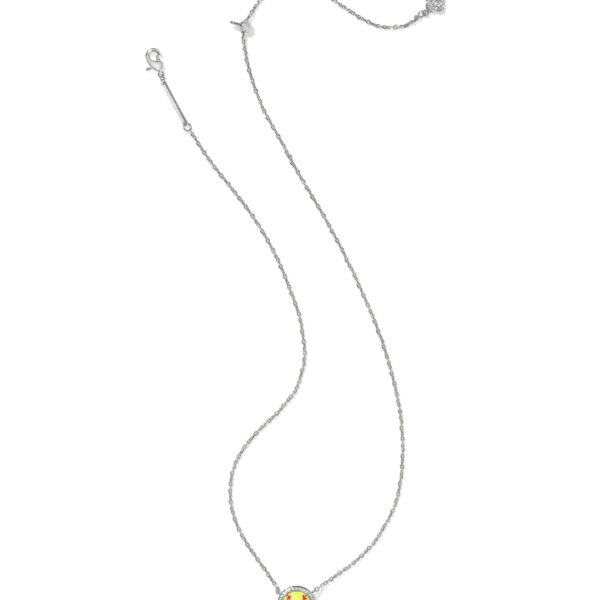 SOFTBALL SHORT PENDANT NECKLACE SILVER CHARTREUSE MAGNESITE - Image 2