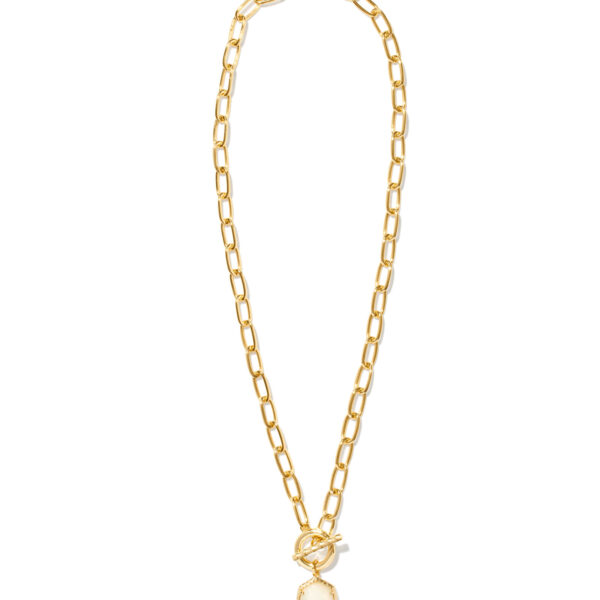 DAPHNE LINK AND CHAIN NECKLACE GOLD IVORY MOTHER OF PEARL - Image 2