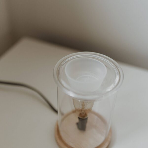 WAX WARMER - WOOD + GLASS WITH EDISON BULB - Image 3