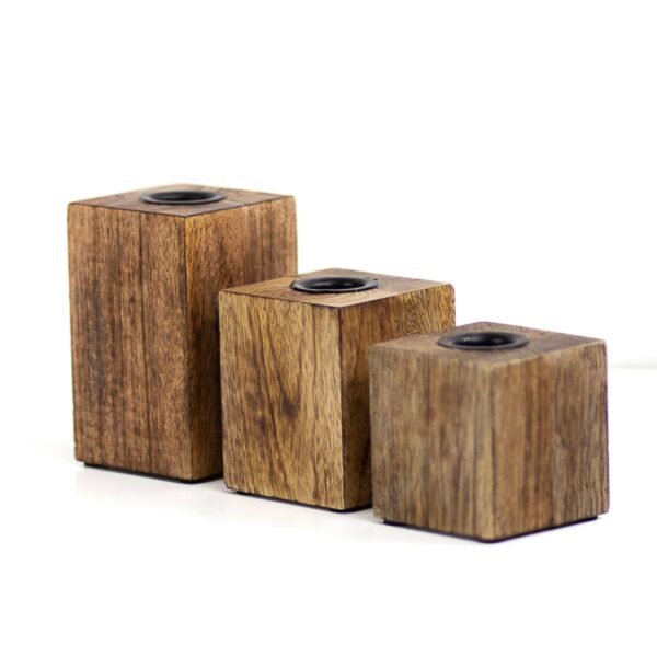 Hamilton Taper Candle Holder   Natural   2.5x3x2.5 - Image 2