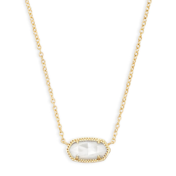 ELISA SHORT PENDANT NECKLACE GOLD IVORY MOTHER OF PEARL