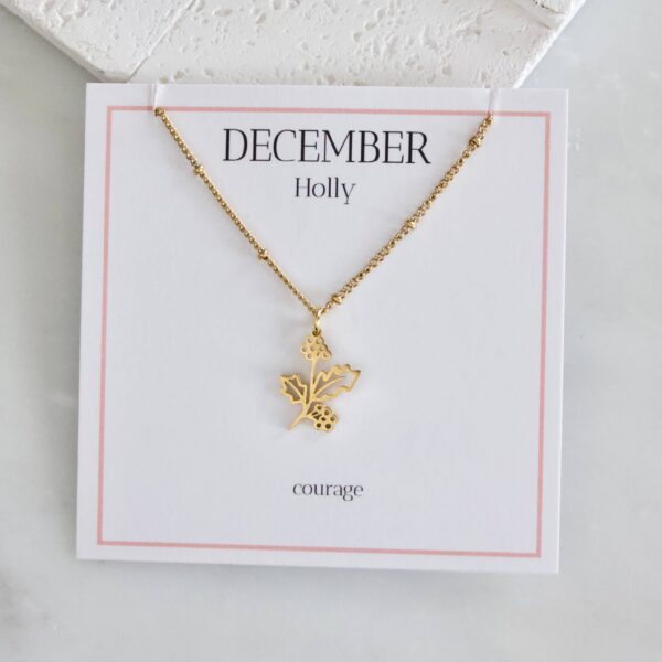 Birth Flower Necklaces - Waterproof: November - Chrysanthemum - Image 3