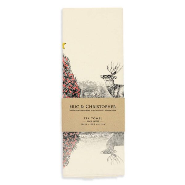 Reindeer in Canoe Tea Towel - Image 3