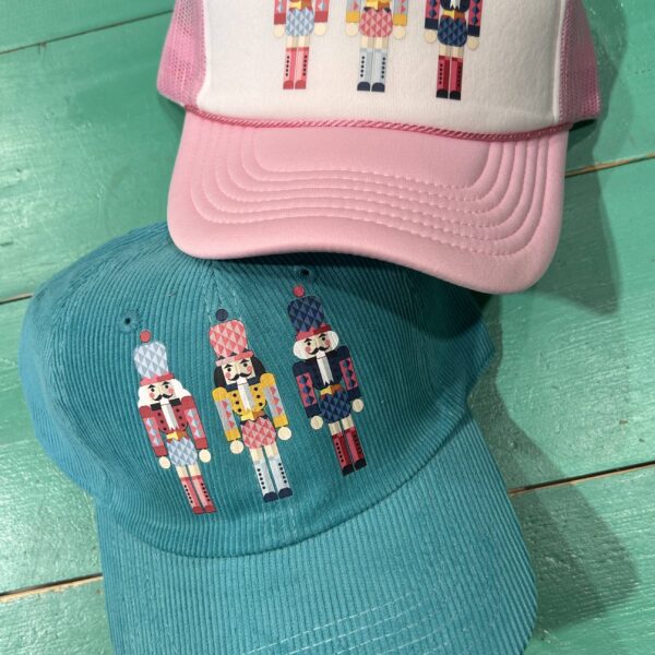 Nutcracker Trucker Hat | Christmas Cap | Santa Trending: Aqua Corded Dad Hat - Image 2