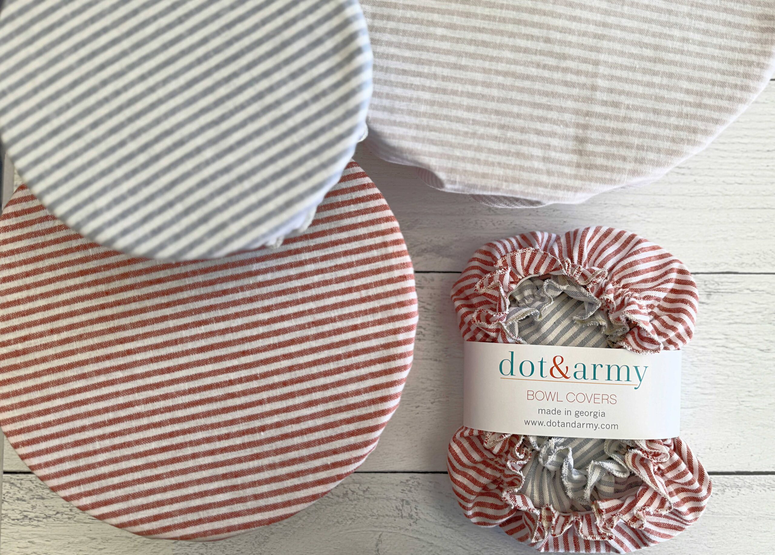 Americana Stripe Bowl Covers, set of three