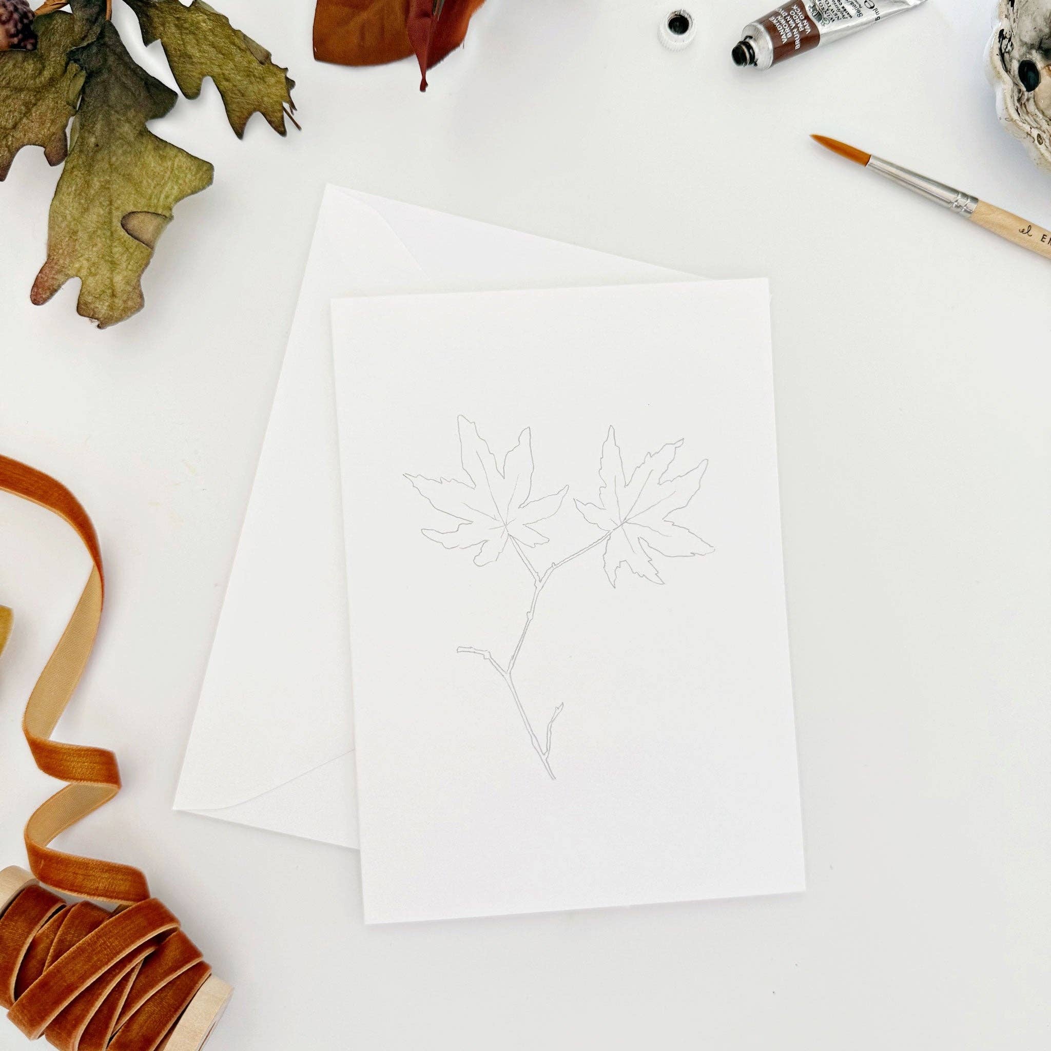 Fall leaves paintable notecards - Image 6