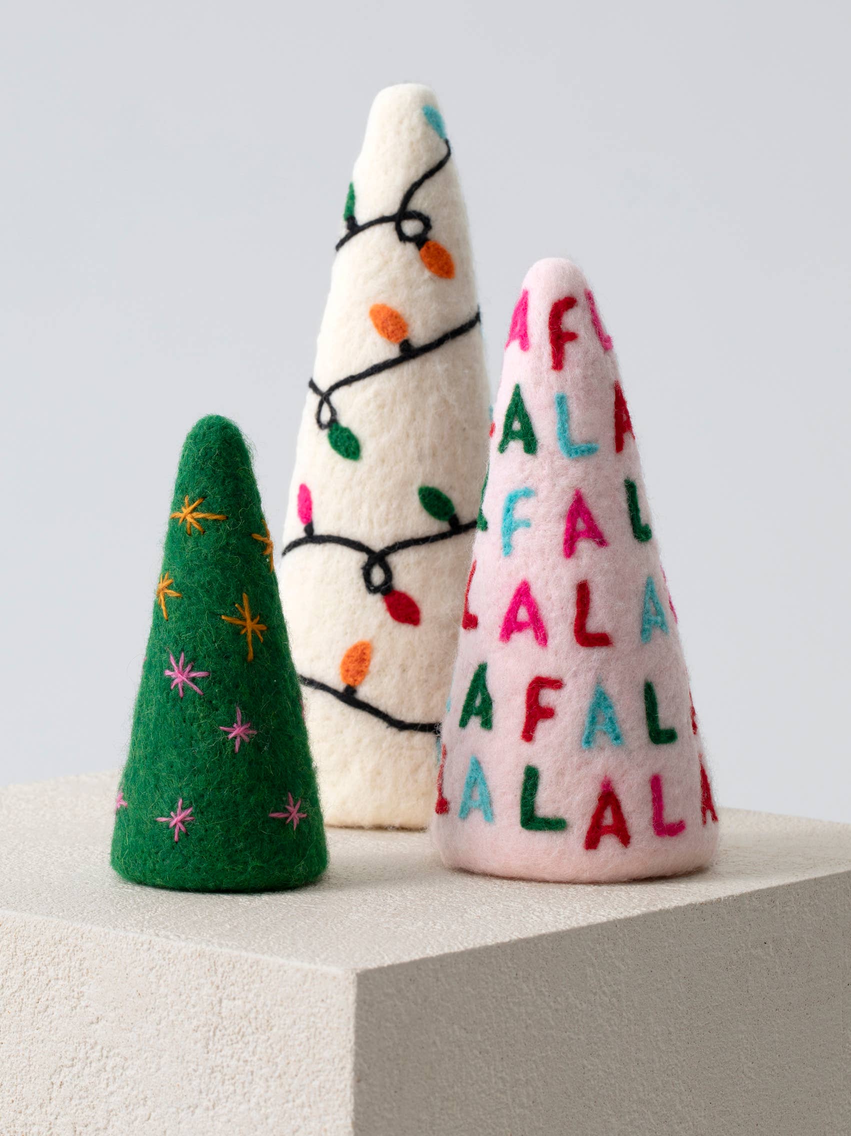 ASSORTED SET OF 3 DECORATIVE CHRISTMAS TREES