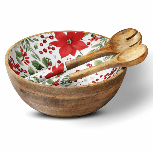 Christmas Floral 12" Decorative Bowl