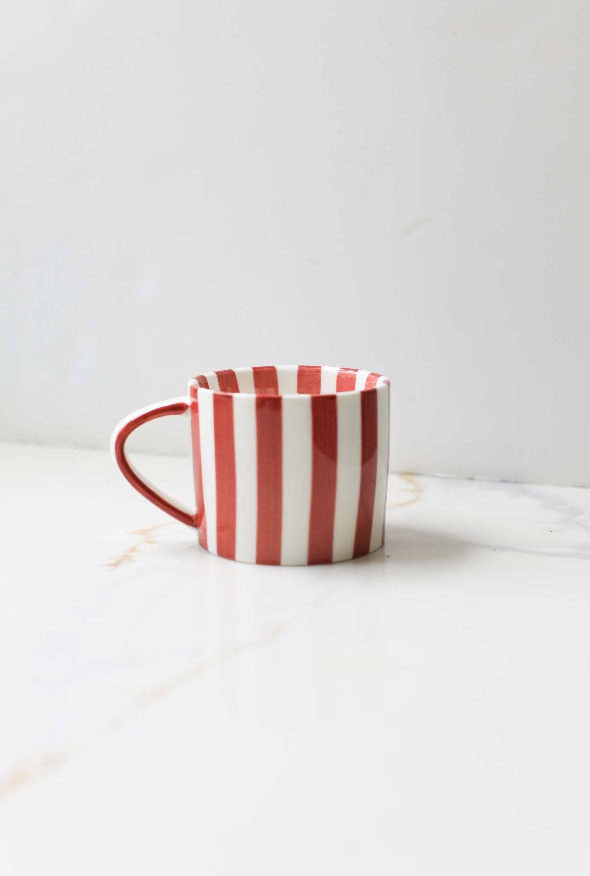 Simple Striped Mugs: Red