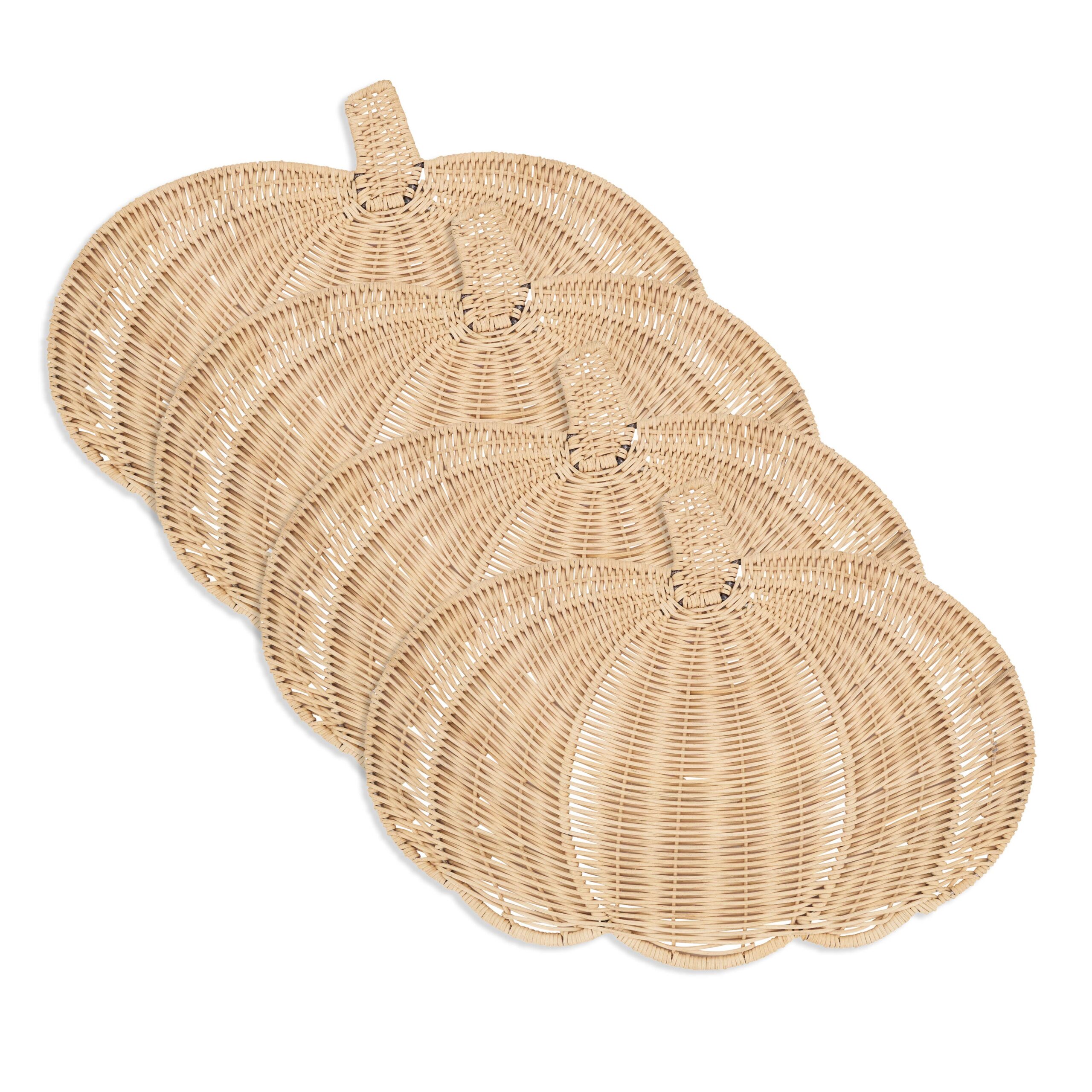 Fall Harvest Rattan Pumpkin Placemat: Caramel, 13"x17" - Image 13