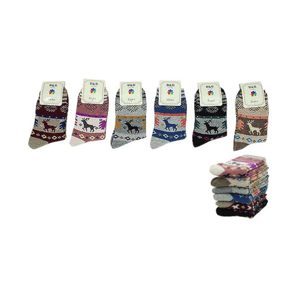 Wool Blend Warm Crew Snowflake Printed Socks (Copy) - Image 2