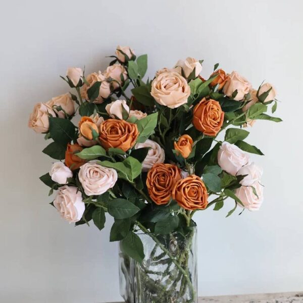 28.75"-Elegant Fall theme Real Touch Cabbage Rose : Dark Mocha - Image 3