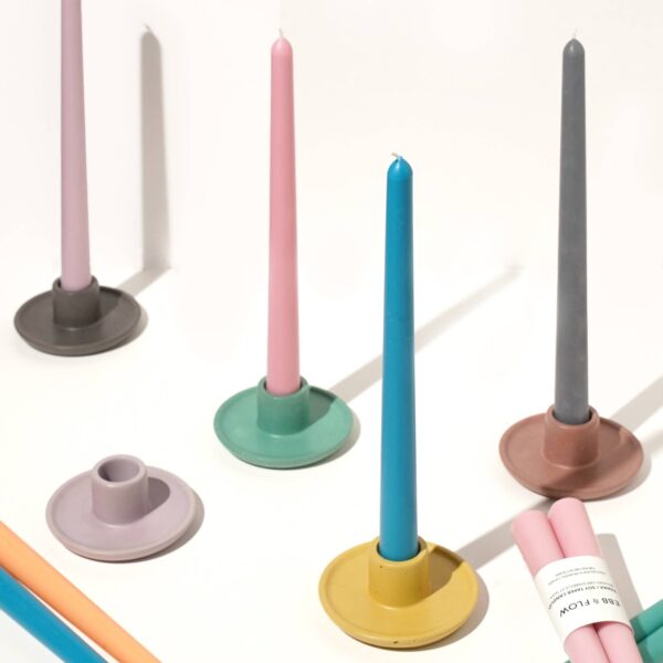 Ebb & Flow - Mesa Concrete Candlestick Holder - Sea Green - Image 4
