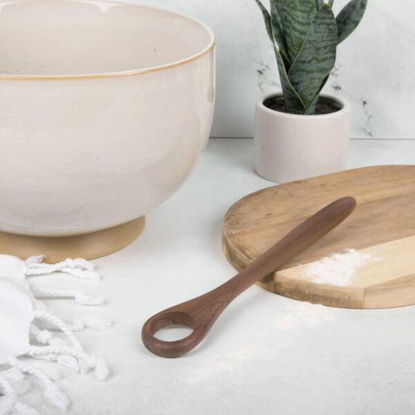 Handcrafted Walnut Wood Danish Dough Whisk - Image 2
