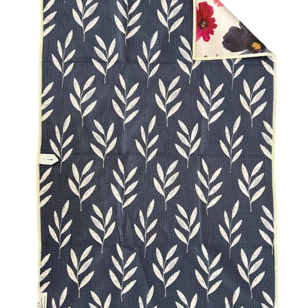 Ester: Reversible Hand Towel: Cream/Navy - Image 3