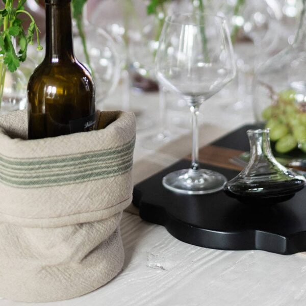 Bistro Bag, Vintage Spruce Green Stripe, Set of 2 - Image 2