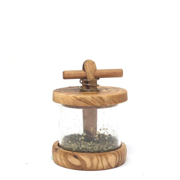 Olive Wood Herb Mill - Image 2