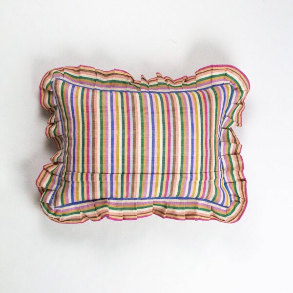Archive NY - Valentina Ruffle Rainbow Stripe Pillow - Image 2