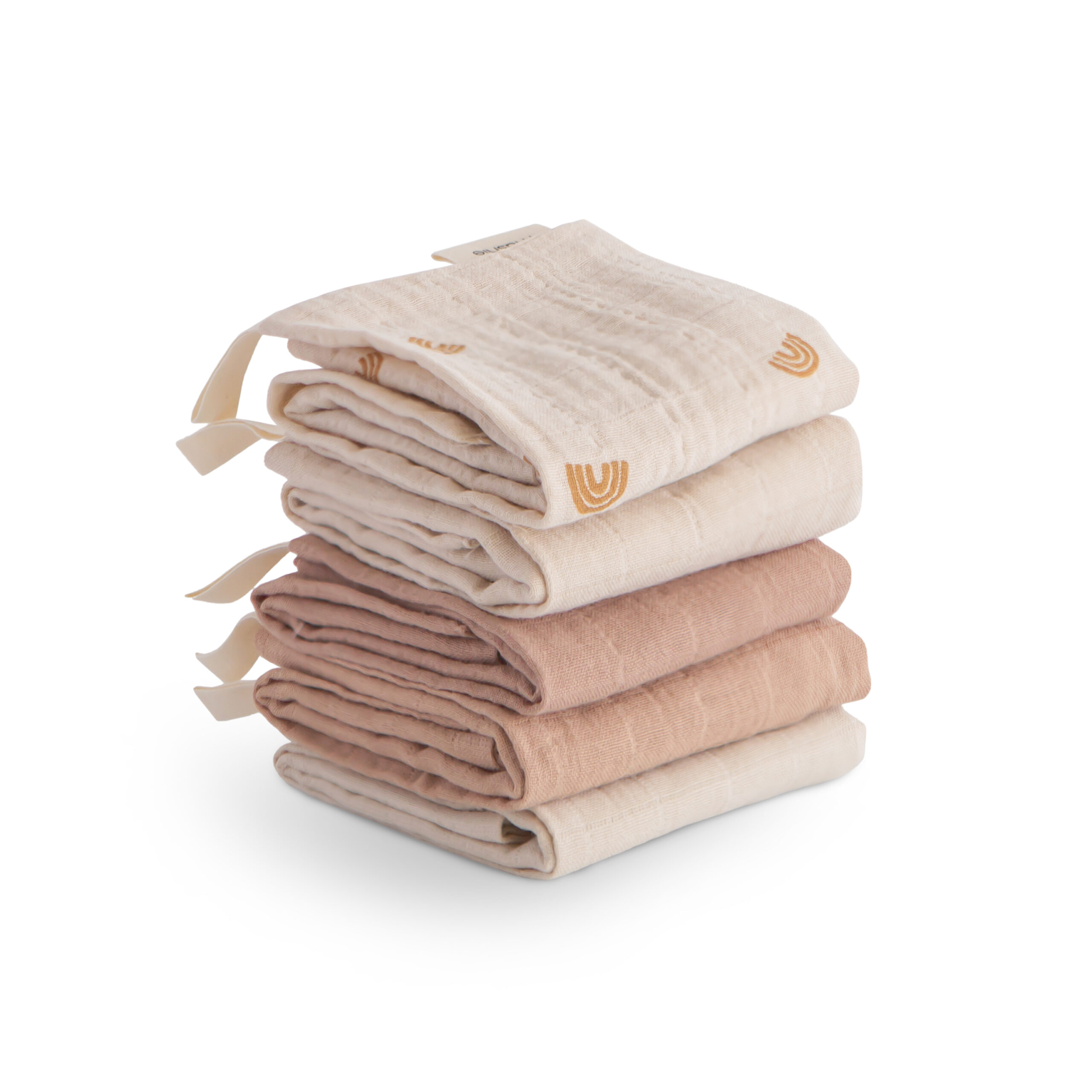 Muslin Cotton Washcloth 5-Pack Rainbow Combo