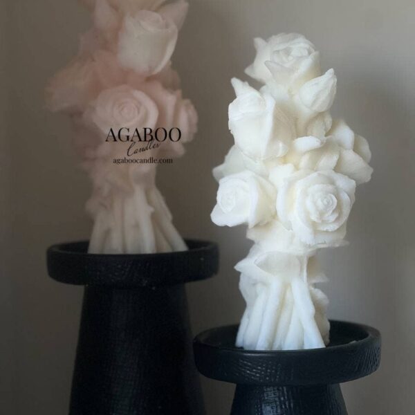Romantic Rose Bouquet Candle 7.5x3.5in - Flowers: Peach, Bamboo & Coconut - Image 7