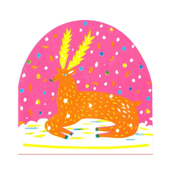 The Printed Peanut - Reindeer Large Snowglobe Card - Image 2