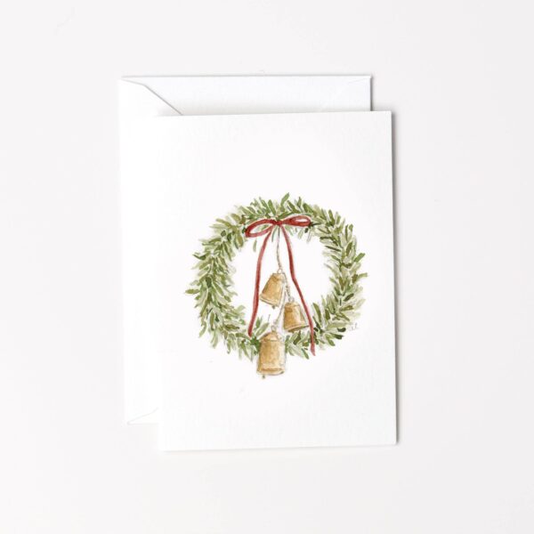 Bell wreath mini notecard