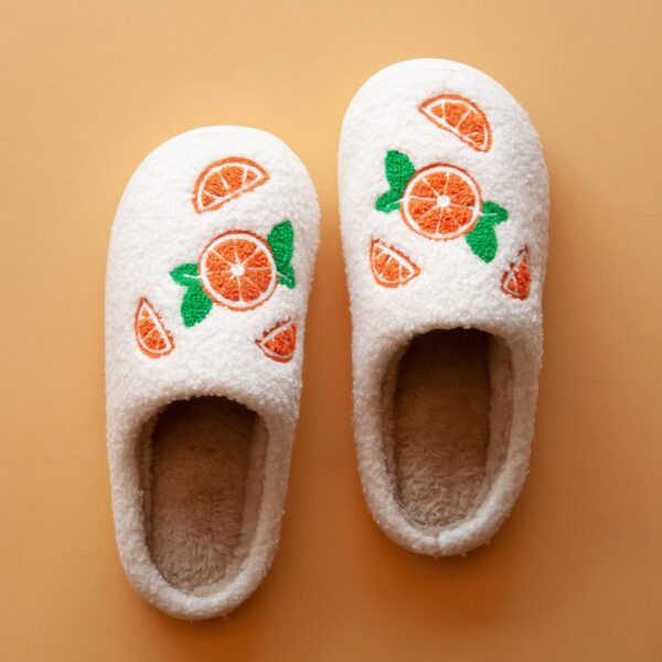 Orange Plush Slippers: 41/42 Medium - Image 2