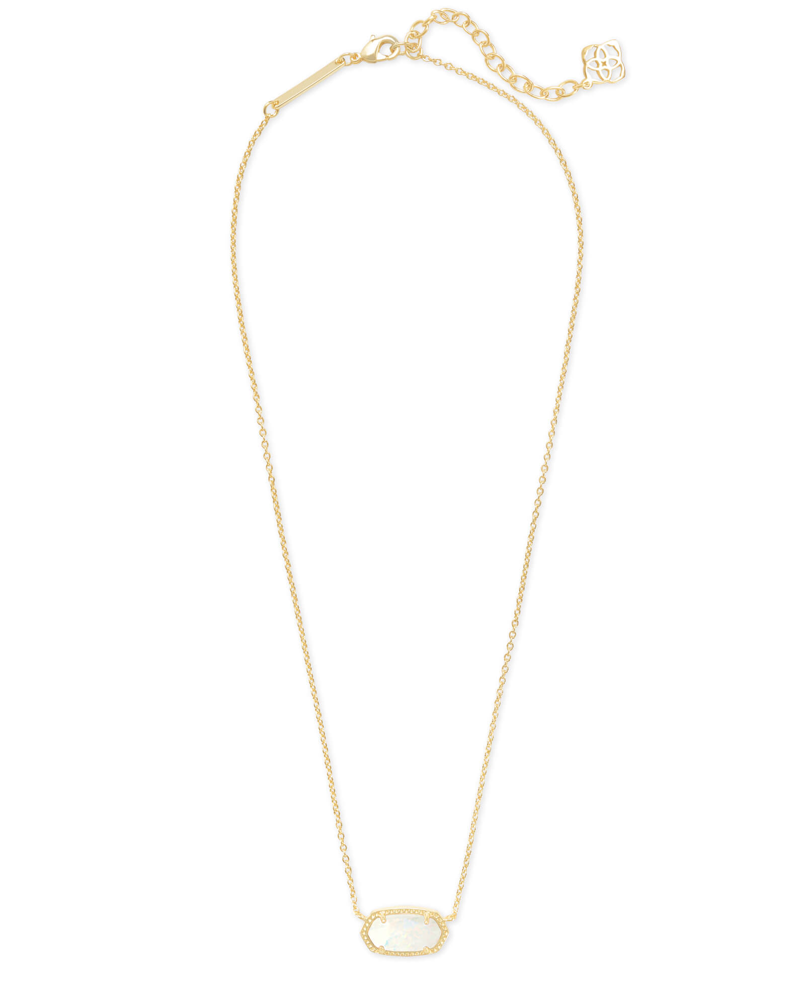 ELISA SHORT PENDANT NECKLACE GOLD WHITE OPAL
