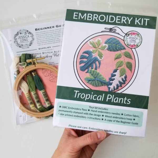 Tropical Plants Beginner Hand Embroidery Kit - Image 3