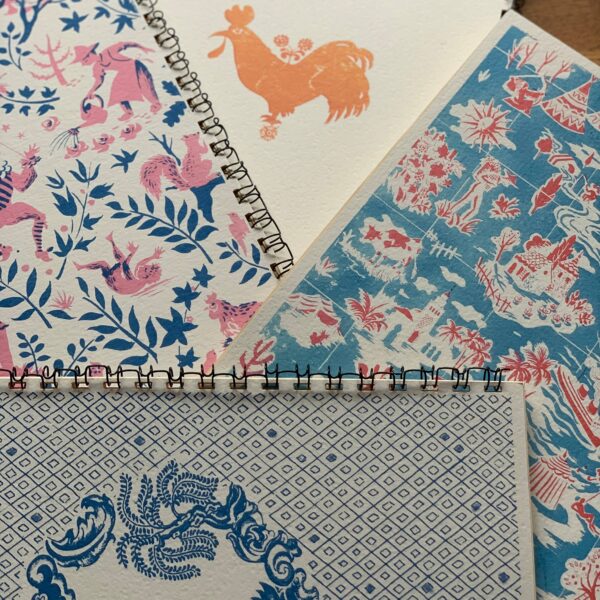 French Storybook Notebooks: Red and Blue Scene Lined - Image 3