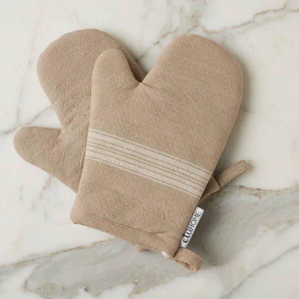 Oven Mitt, Vintage White Stripe, Set of 2 - Image 2
