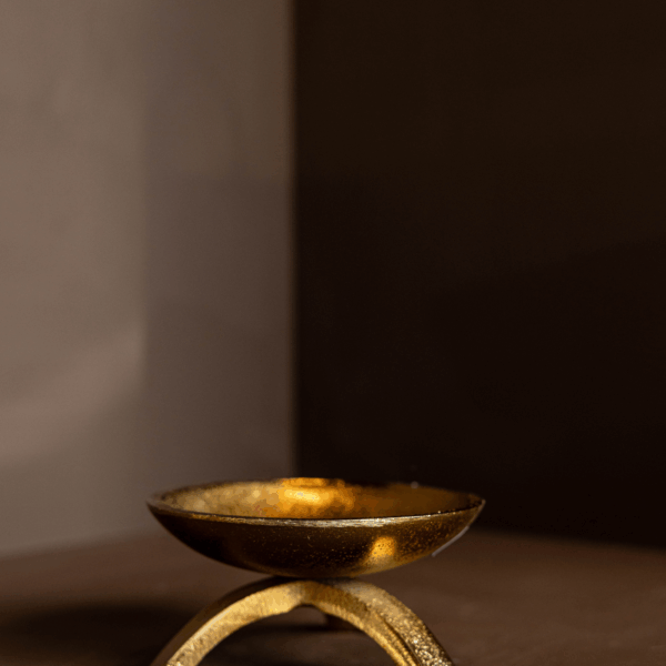 Brass Tripod Pillar Candle Holder - Image 2