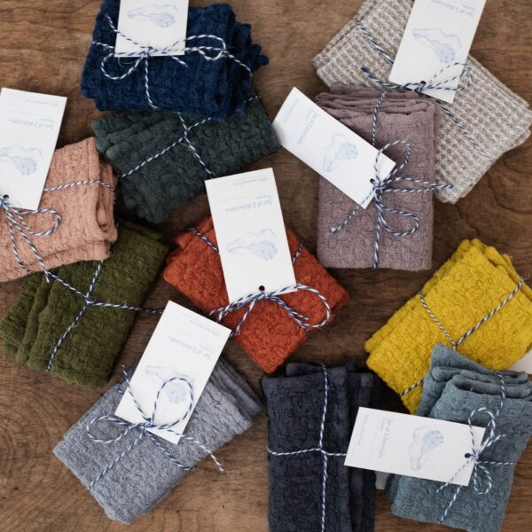 Linen Tales - Blue Fog Linen Dishcloth Set of 2 - Image 7