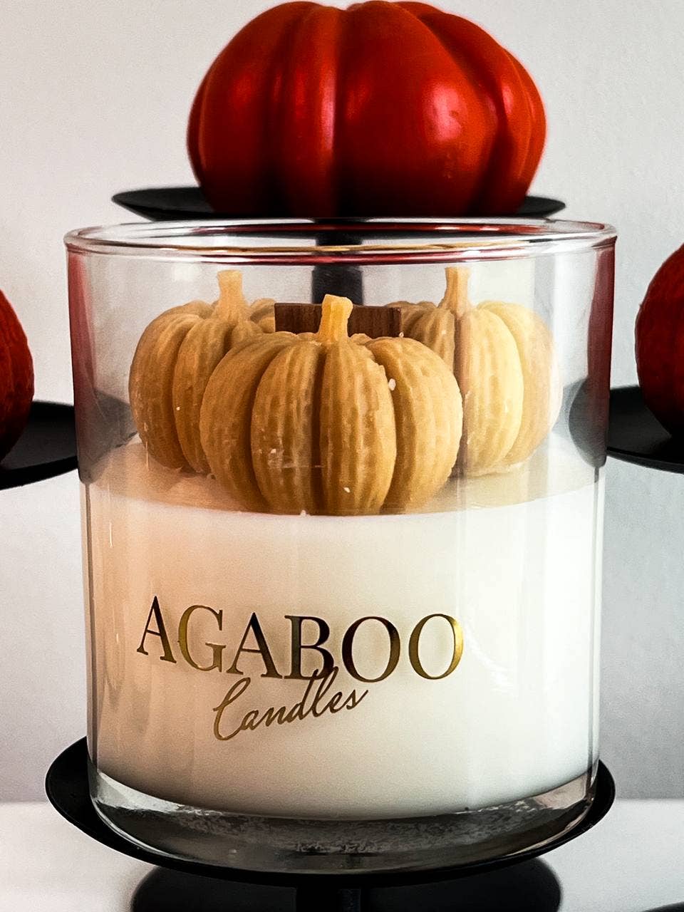 Agaboo Candle - Halloween Candle 9 oz-Container Candle with Pumpkin 3.5x3in