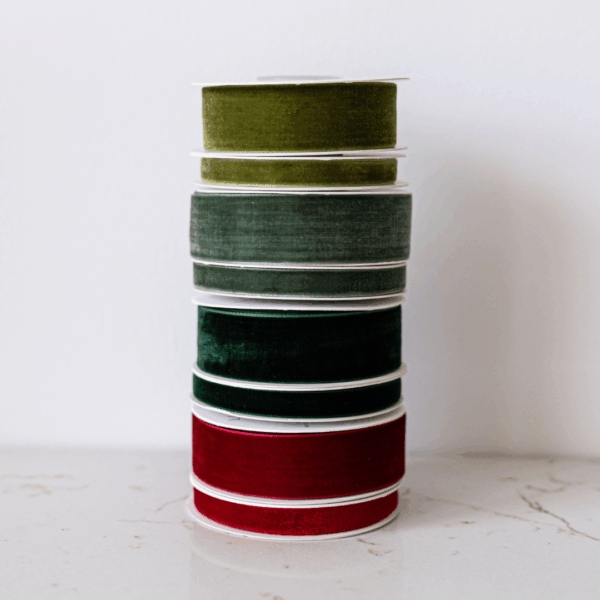 Forest Green Velvet Ribbon: Medium - Image 7