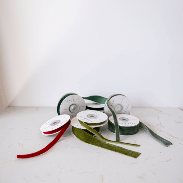 Forest Green Velvet Ribbon: Medium - Image 6