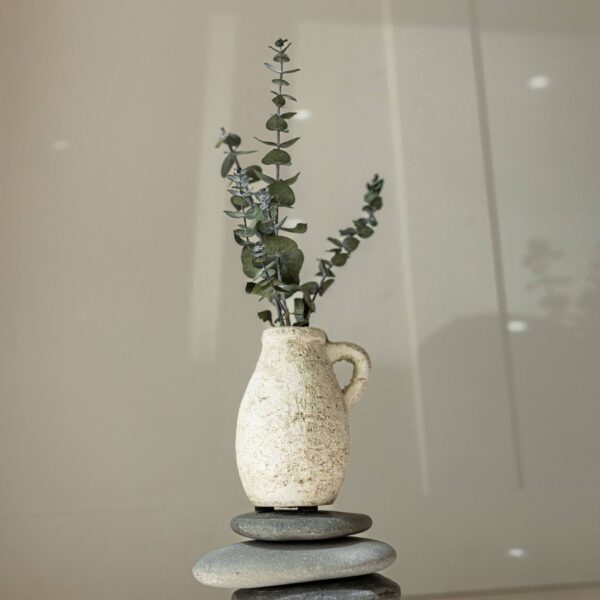 Charlotte Pitcher Bud Vase Antique White Terracotta - Image 2