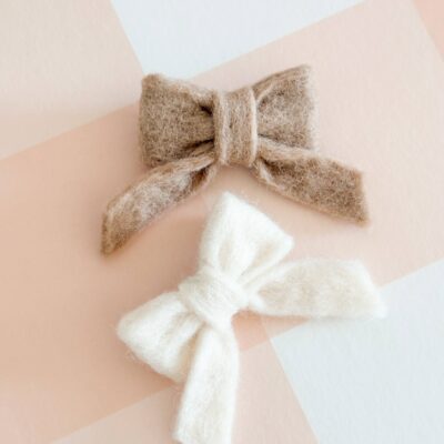 Felted Wool Bow Clips