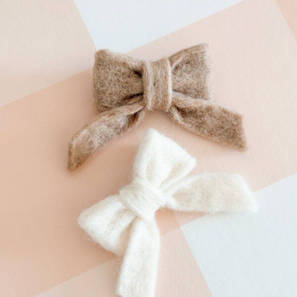 Felted Wool Bow Clips