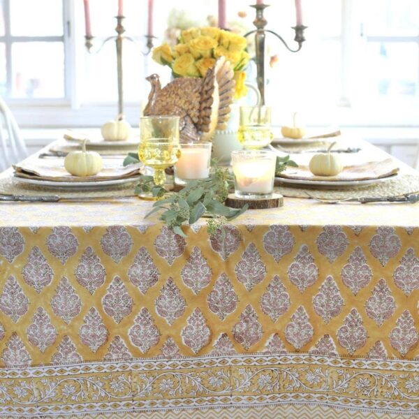 Pacific & Rose Textiles - Tablecloth Castile Mustard - Image 3