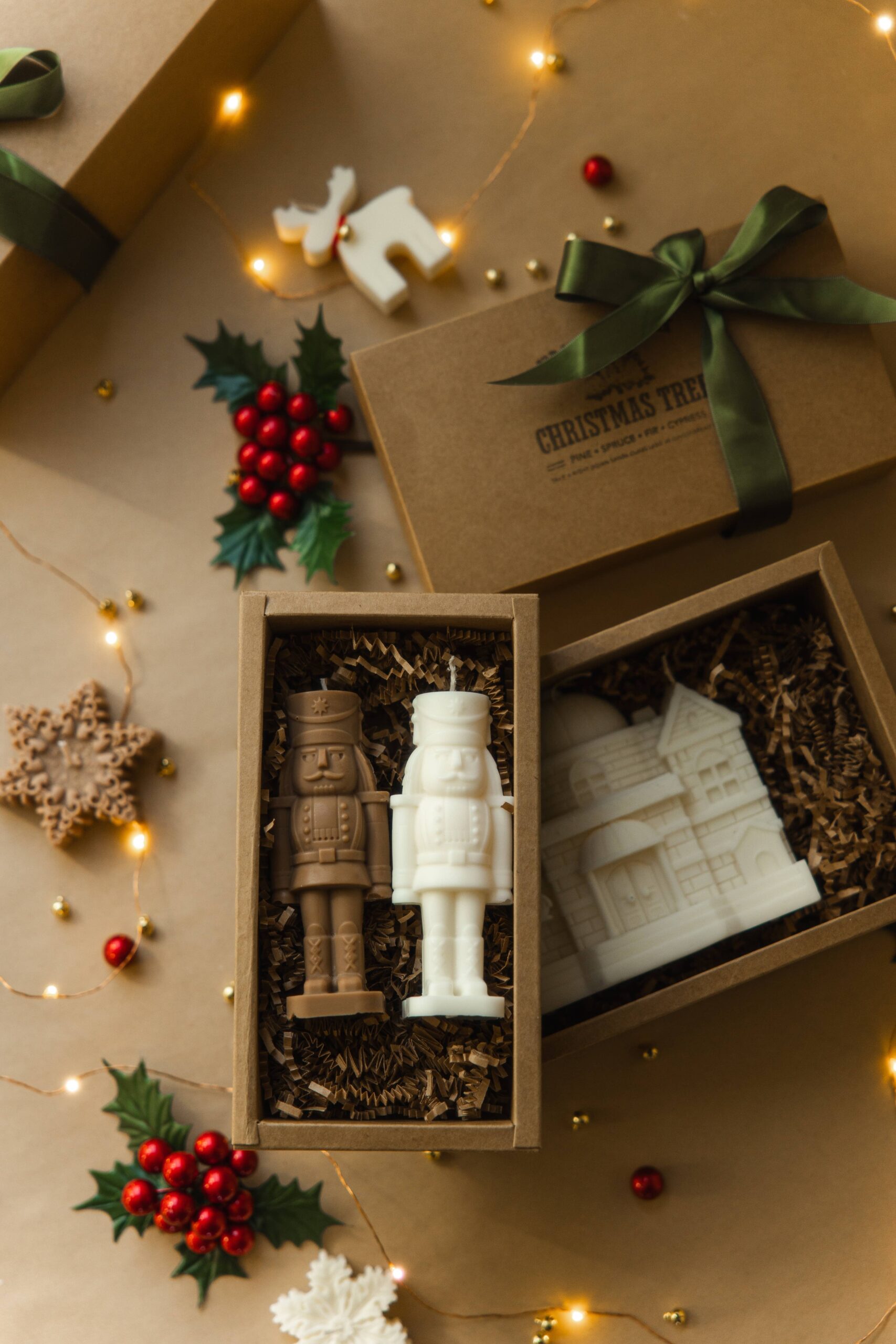 Nutcracker candle, Christmas candle decor: Caramel, Walk in the Woods, Individual Nutcracker