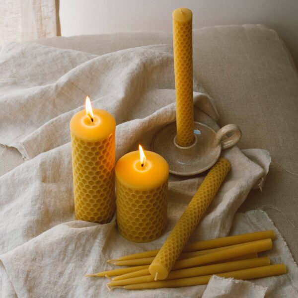 Goldrick Natural Living - Honeycomb Beeswax Dinner Candles - Image 5