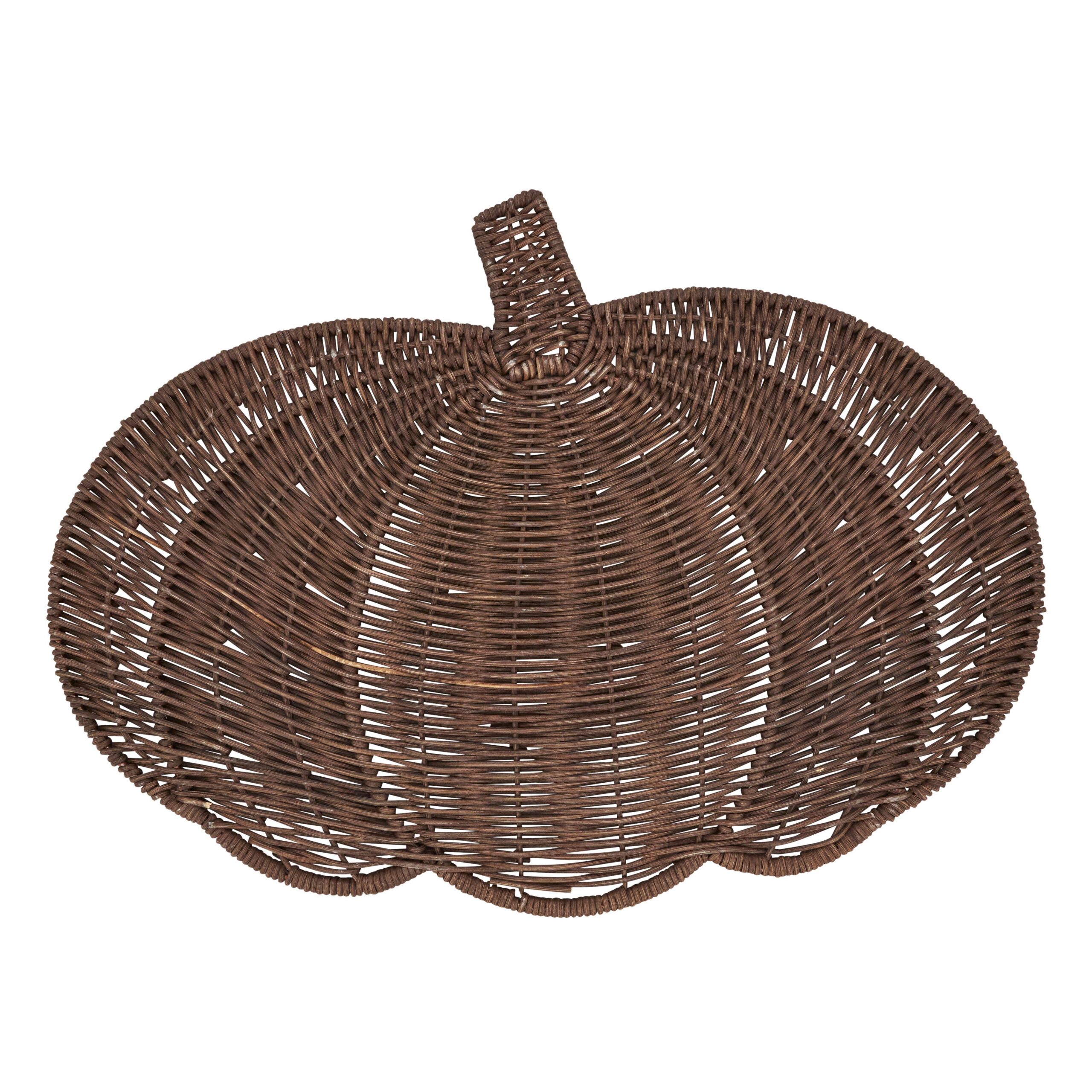 Fall Harvest Rattan Pumpkin Placemat: Caramel, 13"x17" - Image 2