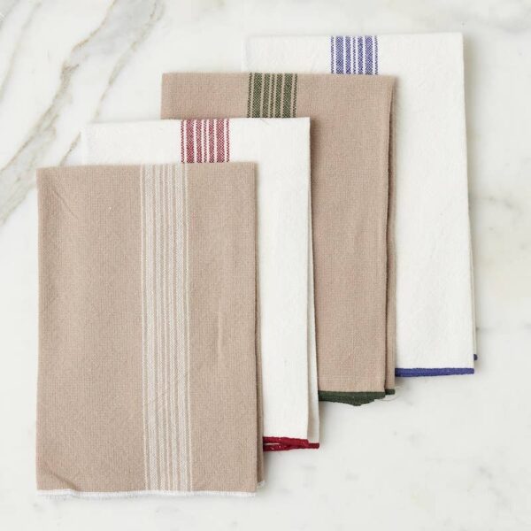 Dinner Napkins, Vintage White Stripe, Set of 4 - Image 2