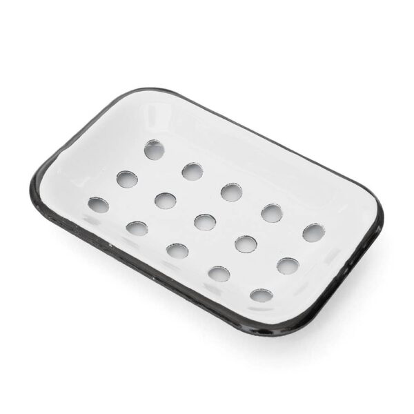 Farmhouse White Metal Soap Dish