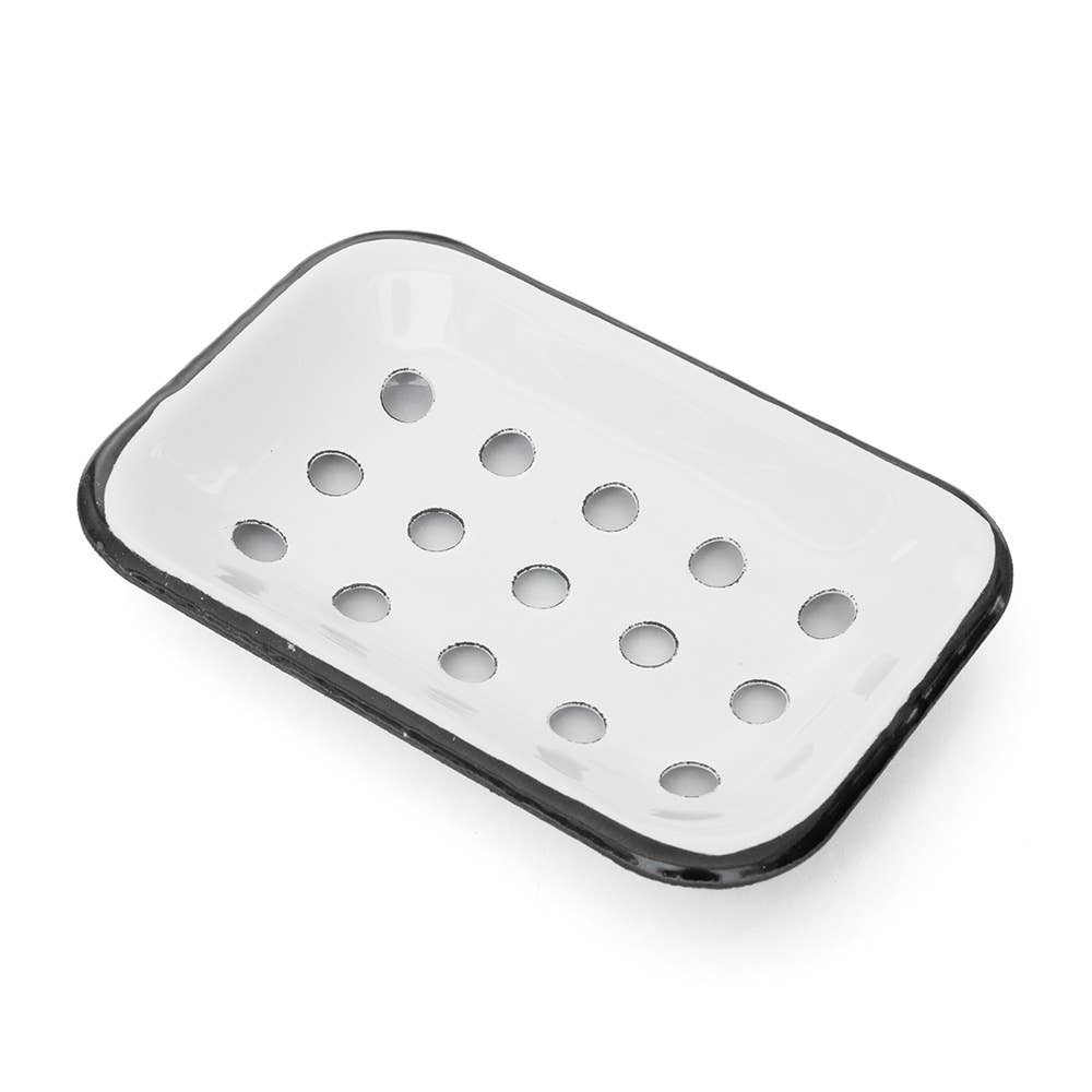 Farmhouse White Metal Soap Dish