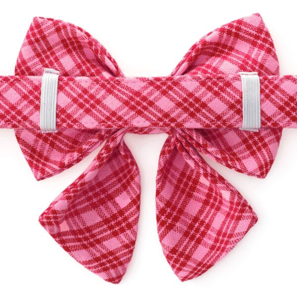HTH x TFD Katherine Plaid Valentine's Day Lady Dog Bow: Large - Image 2