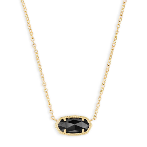 ELISA SHORT PENDANT NECKLACE GOLD BLACK